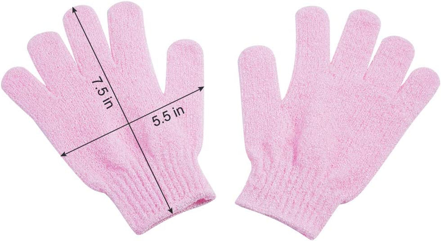 Exfoliating Gloves Set - 10 Pairs of Double-Sided 100% Nylon Gloves in 10 Colors for Spa, Massage, and Body Care