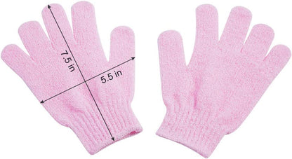 Exfoliating Gloves Set - 10 Pairs of Double-Sided 100% Nylon Gloves in 10 Colors for Spa, Massage, and Body Care
