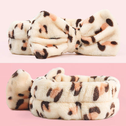 8-Pack Women's Spa Headbands for Makeup and Skincare, Fuzzy Coral Fleece Hair Bands for Teens and Kids